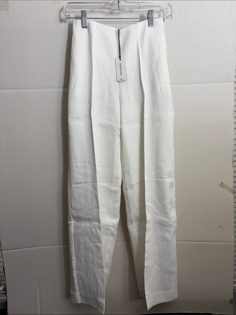 Aritzia Babaton Cream High-Waist Straight Trousers Parity Pant 4539